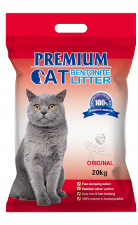 Prémiové bentonitové stelivo pre mačky hrudkujúce - Káva pre mačky 20kg